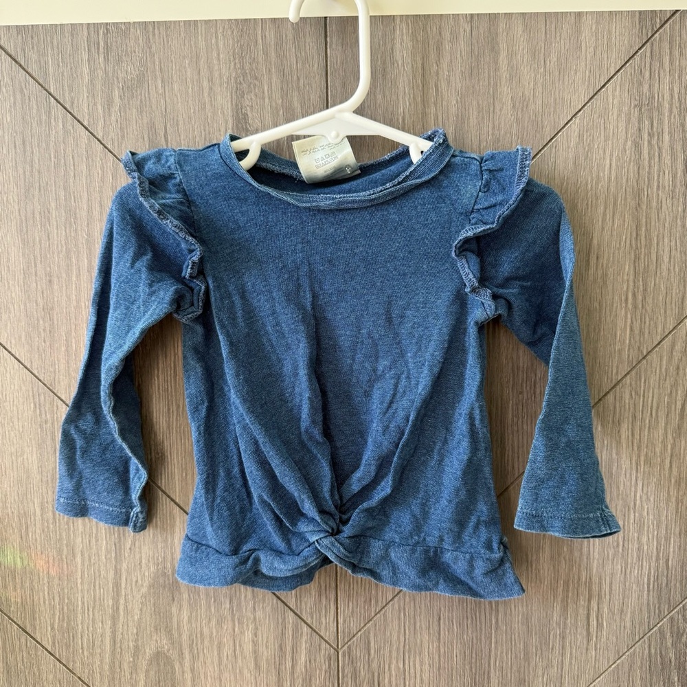 First Impressions Blue Long Sleeve Toddler Girl Top